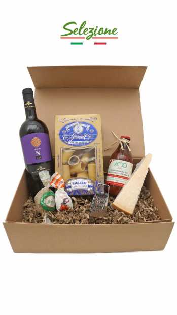 Geschenkbox Wein, italienische Feinkost